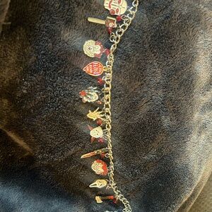 Horror Charm Bracelet with Red Accents
